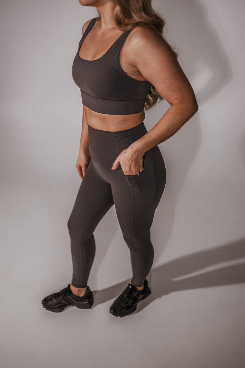 Compression Fit Graphite Tights With Pockets