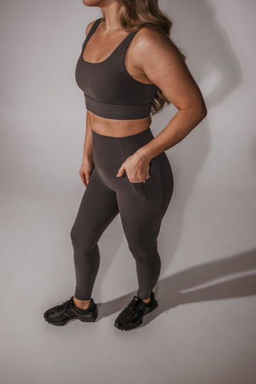 Compression Fit Graphite Tights With Pockets