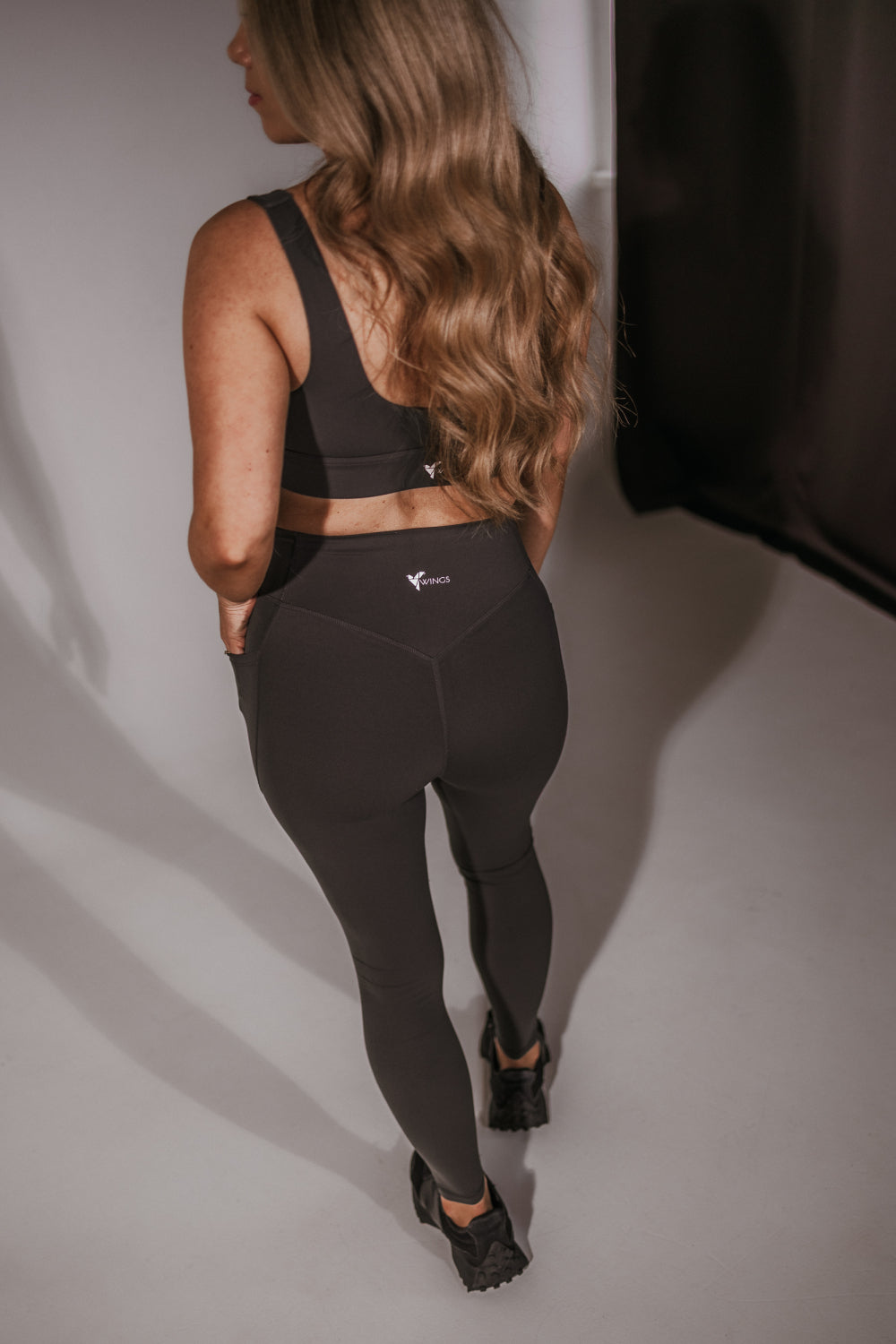 Compression Fit Graphite High Support Bra