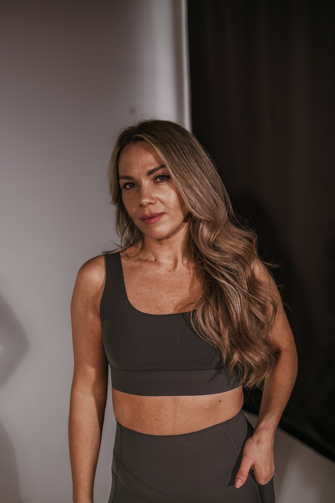 Compression Fit Graphite High Support Bra