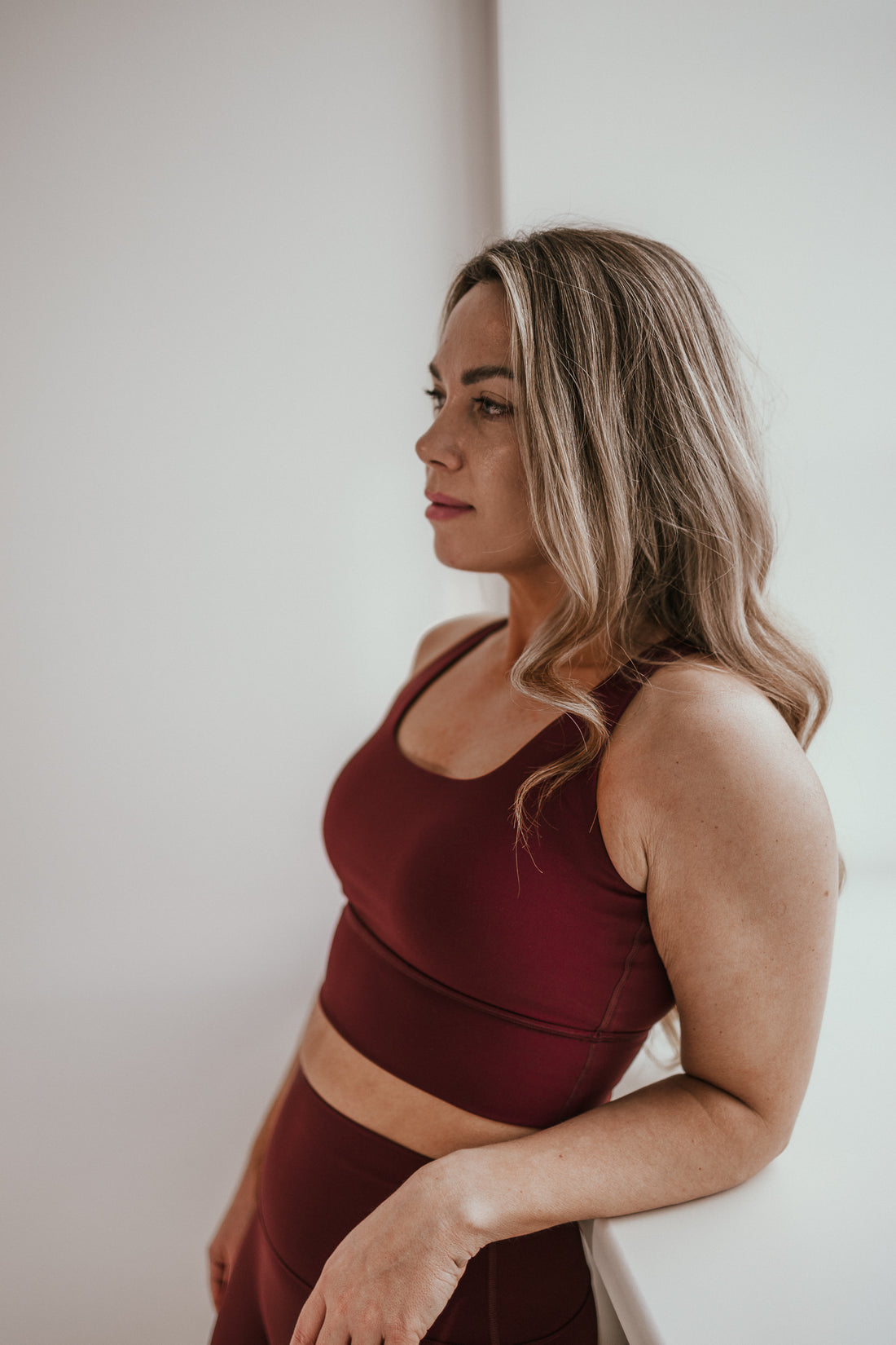 Burgundy High Support Bra