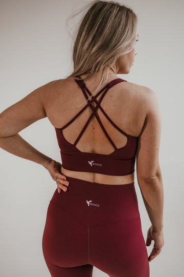 Burgundy High Support Bra