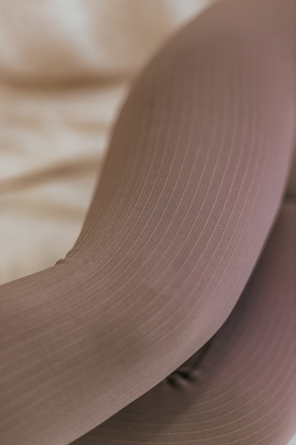 Coffee Ribbed Seamless Tights