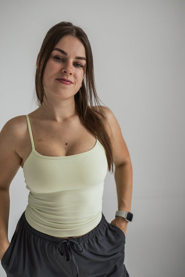 Lime Strap High Support Top