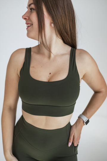 Compression Fit Deep Green augsta atbalsta krūšturis