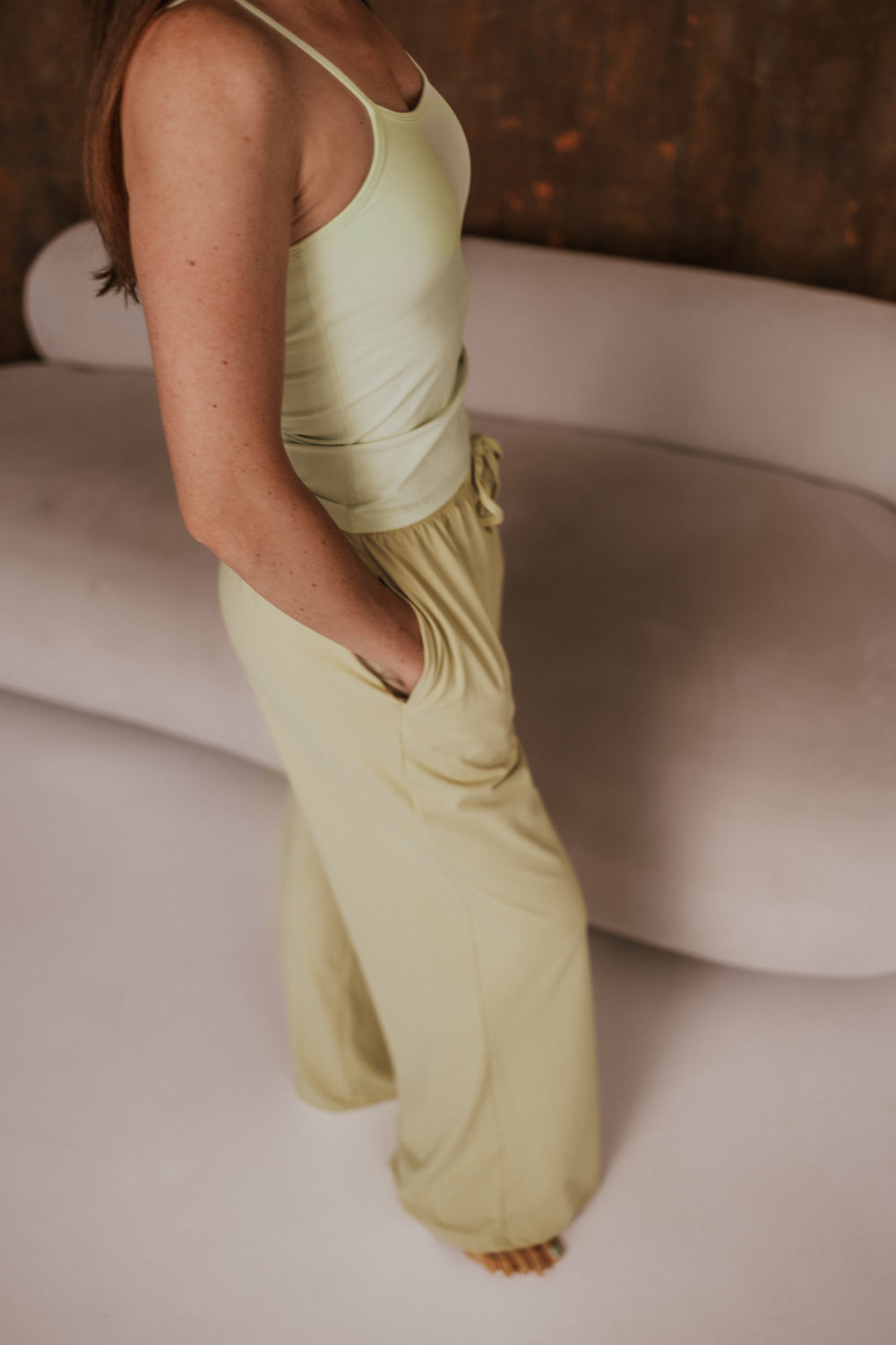 Lime Strap High Support Top