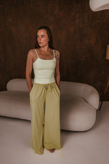 Lime Strap High Support Top