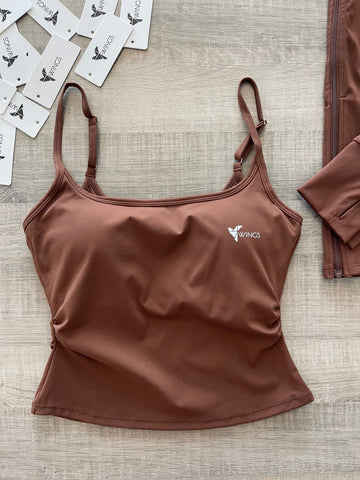 Chocolate Strap High Support Top