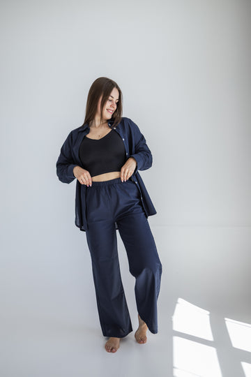 Dark Navy 100% Cotton Loungewear