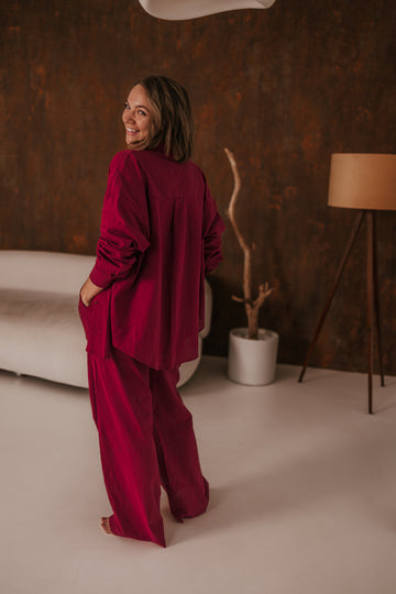 Deep Rouge 100% Cotton Loungewear