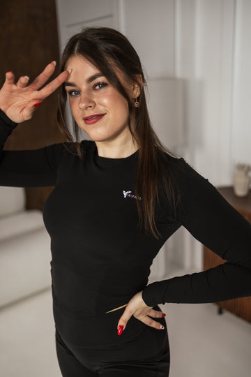 Melns Second Skin Ease garroku tops