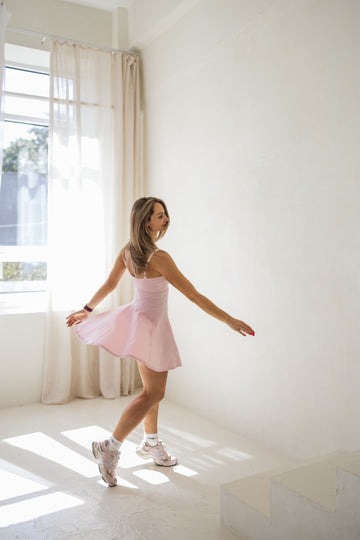 Blush Pink Court Dress with Built-In Shorts
