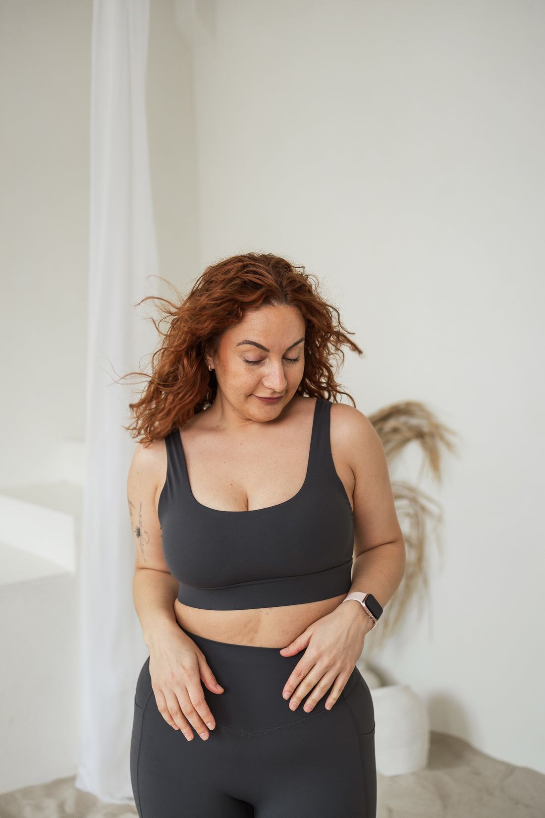 Compression Fit Graphite High Support Bra