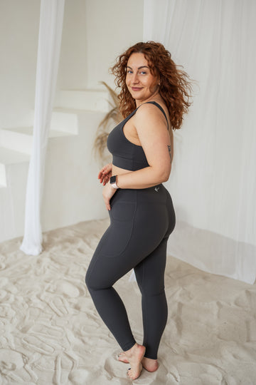 Compression Fit Graphite Tights With Pockets