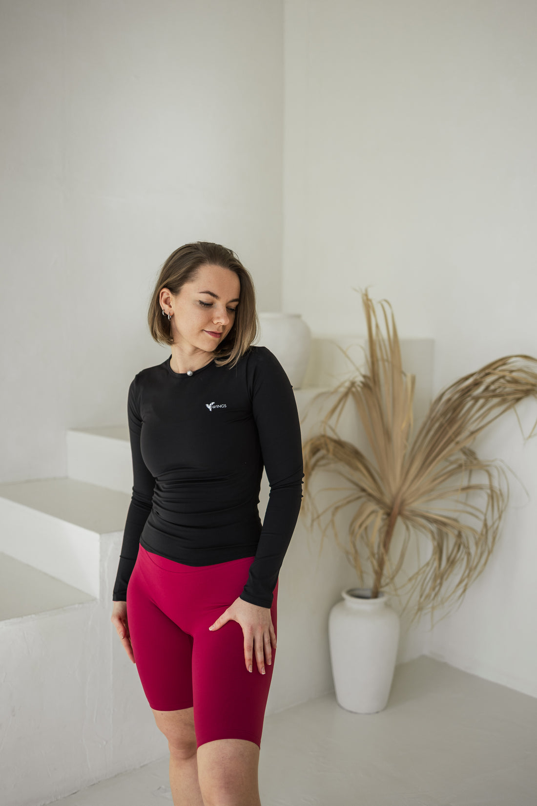High Stretch Black Long Sleeve Top