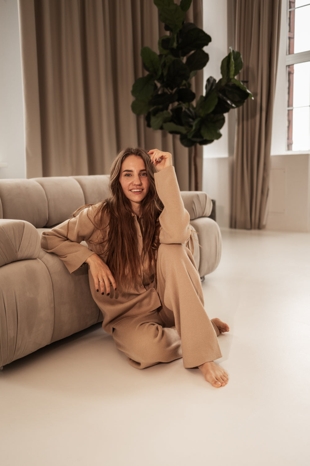 Golden Sand Ease In Knit lounge komplekts