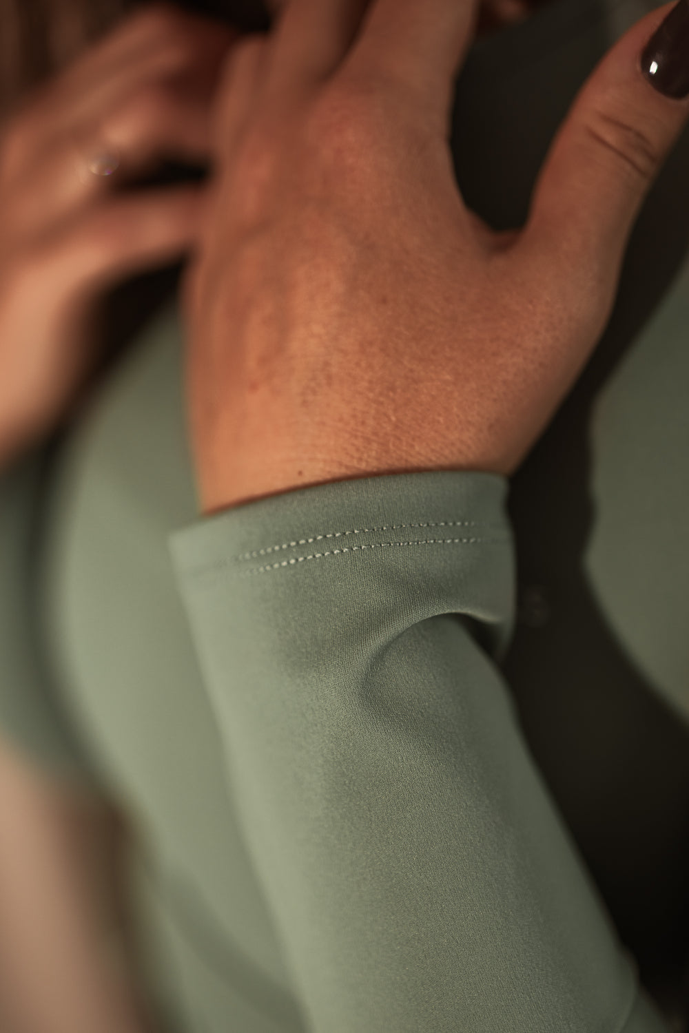 High Stretch Sage garroku tops